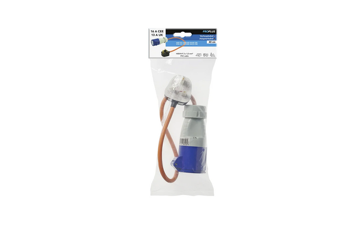 Adaptér s britskou zástrčkou a zásuvkou CEE 16A ProPlus 373522 s kabelem 40 cm