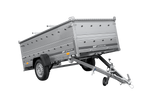 Jednonápravový přívěs na pružinách 264x125 UNITRAILER GARDEN 264/R KIPP s bočnicemi BIS a hliníkovou plachtou