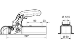 Tažný kloub KNOTT K7,5-L pro přívěs 750 kg se čtvercovou ojí 60 mm