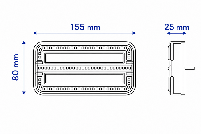 TT Technology TT.12028B-DI-CAN LED zadní světla 3 funkce CANBUS na magnet vlevo + vpravo
