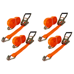Sada čtyř oranžových přepravních pásů UNITRAILER 15m/50mm/5t s napínákem