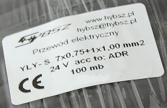 Kabel pro přívěs  8-žilový YLYs 7x0.75+1x1,0mm 1m cena za 1mb