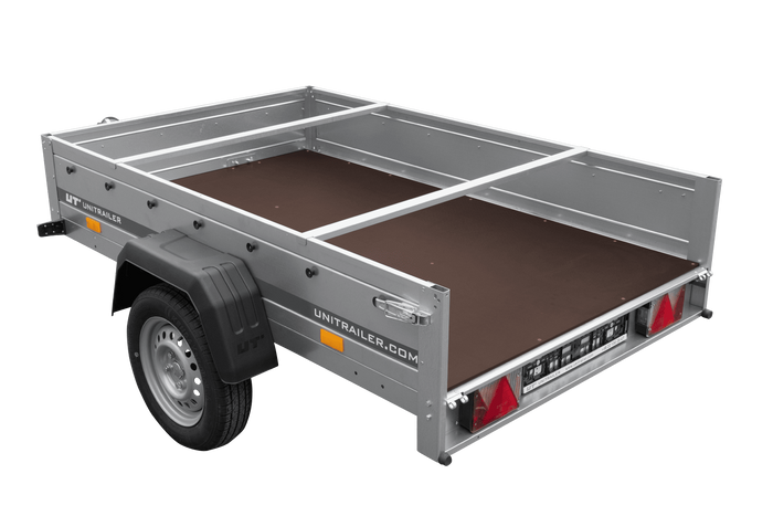 Přívěs za auto 200x125 UNITRAILER GARDEN 201 KIPP s rámem H-0 a modrým krytem