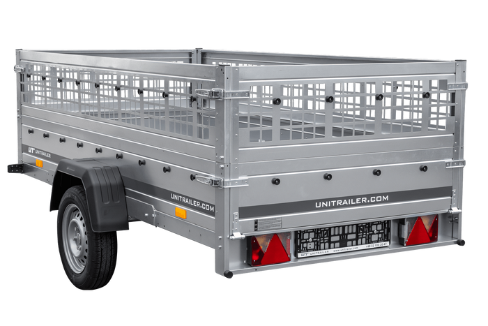 Jednonápravový přívěs 264x125 UNITRAILER GARDEN 264 KIPP s pletivovými bočnicemi