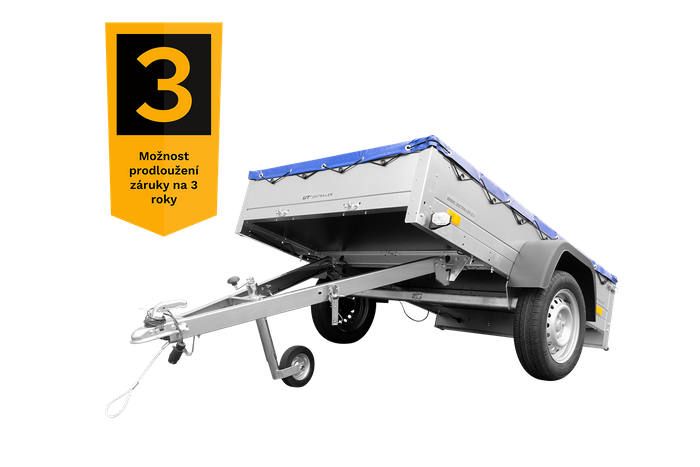 Přívěs za auto 200x125 UNITRAILER GARDEN 201 KIPP s rámem H-0 a modrým krytem