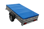 Jednonápravový přívěs s hliníkovými bočnicemi 230x125 Unitrailer Garden 230 KIPP ALU s rámem H-0 a modrým krytem