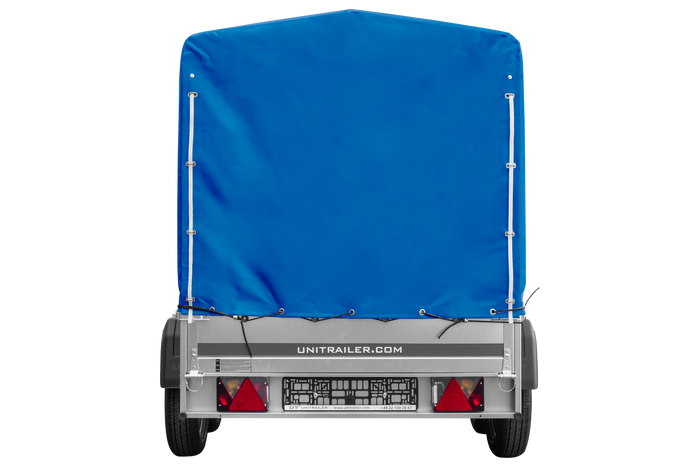 Dvounápravový přívěs 264x125 UNITRAILER GARDEN 264/2 KIPP s rámem H-1100 a modrou plachtou