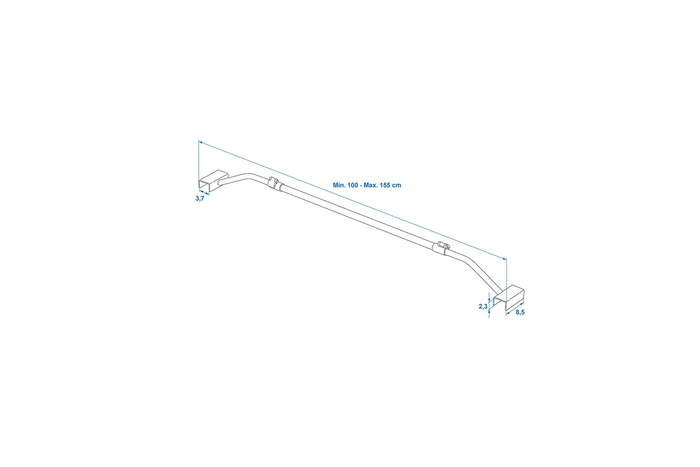 Držák ploché plachty pro přívěs ProPlus 340914V01 nastavitelný 100–155 cm