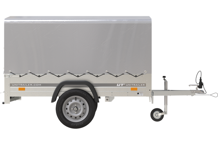 Jednonápravový přívěs 200x125 UNITRAILER GARDEN 201 KIPP s rámem H-800 a šedým krytem