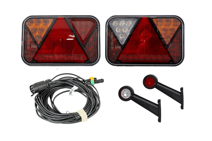 Sada světel: zadní světla FRISTOM LED + obrysová světla LED HORPOL + svazek MANTES 7m 7PIN