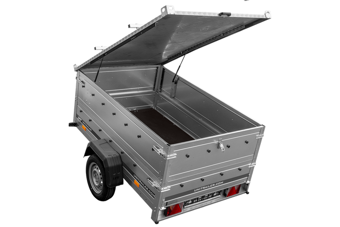Lehký přívěs 200x125 UNITRAILER GARDEN 201 KIPP s bočnicemi BIS a hliníkovou plachtou