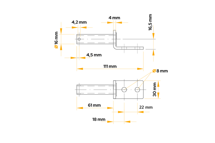 Držák pantu pro přívěs WINTERHOFF BSCHG 10-17-A