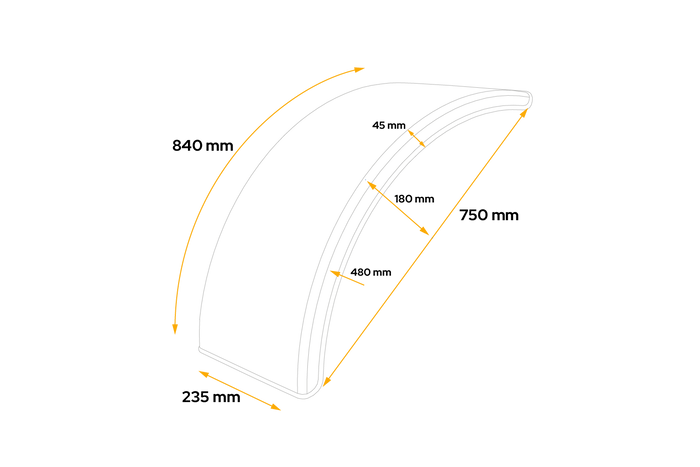 Blatník pro zemědělské stroje 12-14" DOMAR T10060 podběh kola 750/235 mm