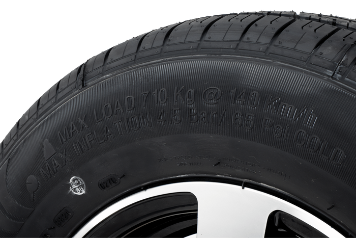 Zesílené kolo pro přívěs KENDA TYRE 165/80 R13C 96/94N ALU RÁFEK STARCO leštěný 5Jx13"H2 5x112 ET:30