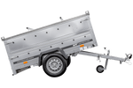 Jednonápravový přívěs na pružinách 230x125 UNITRAILER GARDEN 230/R KIPP s bočnicemi BIS a hliníkovou plachtou