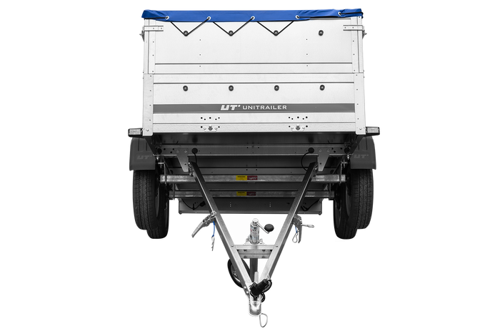 Dvounápravový přívěs 264x125 UNITRAILER GARDEN 264/2 KIPP s bočnicemi BIS a modrým krytem