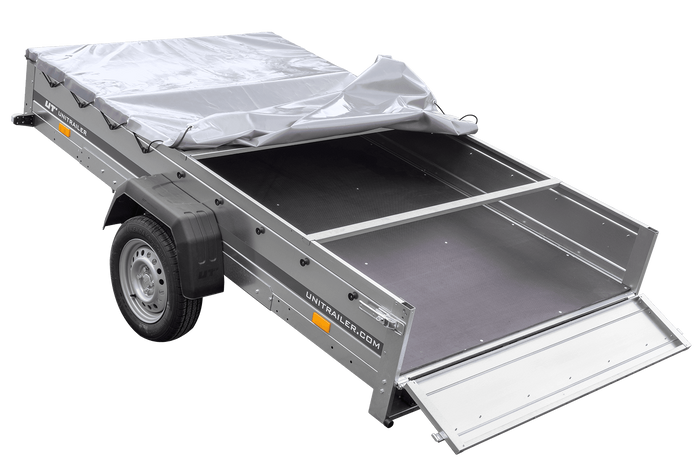 Přívěs pro auto 264x150 UNITRAILER GARDEN 265 KIPP s rámem H-0 a šedou plachtou