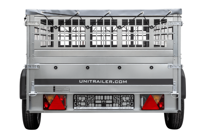 Přívěs Garden Trailer 230 KIPP s síťovanými BIS bočnicemi, rámem H-0 a šedou plachtou