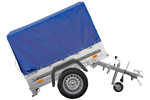 Přívěs Garden Trailer 150 KIPP s rámem H-800 a modrou plachtou