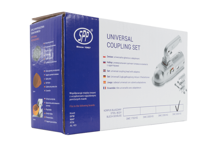 Kulové tažné zařízení STEELPRESS BC-3000.1D-00-00+Z2 pro přívěs o hmotnosti 3000 kg s trubkovou ojí 35-50 mm