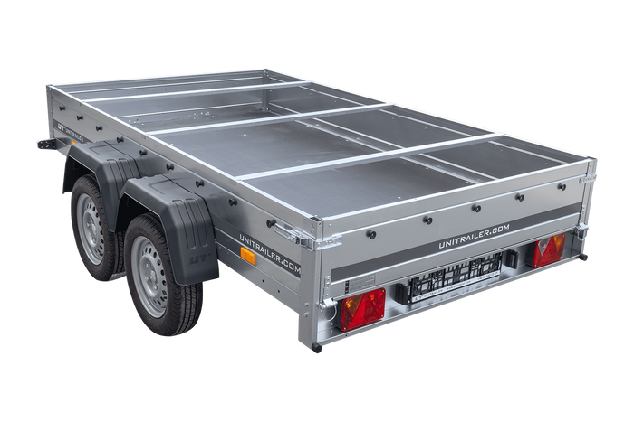 Přívěs pro auto 264x150 UNITRAILER GARDEN 265/2 KIPP s rámem H-0 a modrým krytem