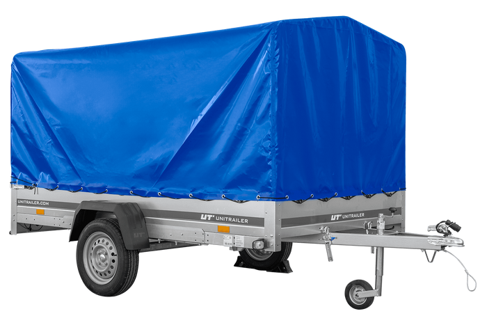 Jednonápravový přívěs 264x150 UNITRAILER GARDEN 265 KIPP s rámem H-1100 a modrým krytem