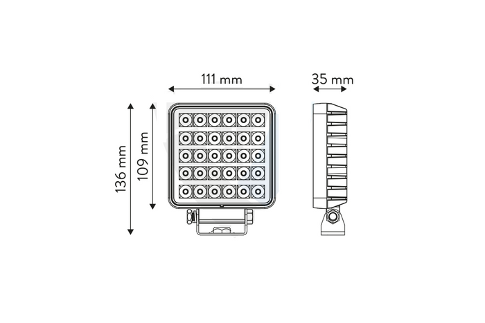 LED pracovní reflektorová svítilna TT TECHNOLOGY TT.13308-W 30xLED 2400lm s vypínačem