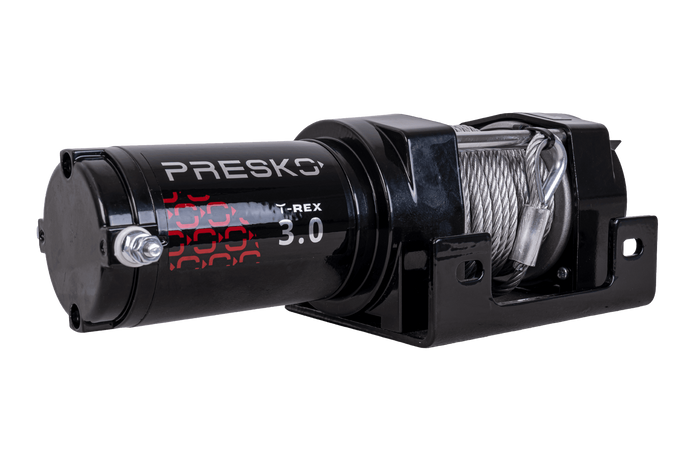 Elektrický naviják na přívěs PRESKO T-REX 3.0 12V 1360kg s 11m ocelovým lanem
