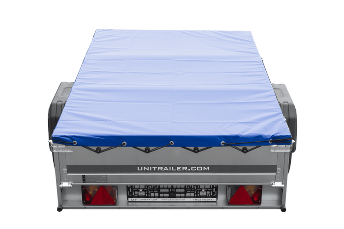 Přívěs za auto 200x125 UNITRAILER GARDEN 201 KIPP s rámem H-0 a modrým krytem