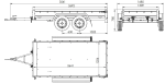 Dvounápravový přívěs 264x125 UNITRAILER GARDEN 264/2 KIPP s rámem H-1100 a modrou plachtou