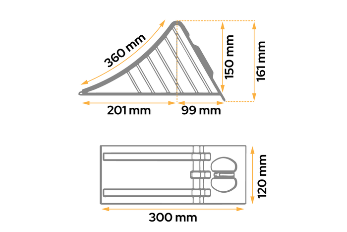 Klín pod kola s montážním držákem AL-KO UK36 v: 161 mm