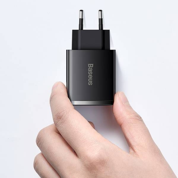 BASEUS Compact 2xUSB-A, USB-C nástěnná nabíječka