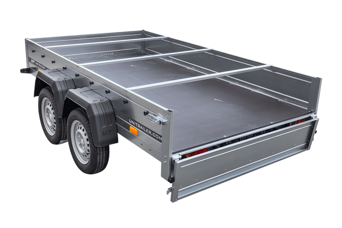 Přívěs pro auto 264x150 UNITRAILER GARDEN 265/2 KIPP s rámem H-0 a modrým krytem