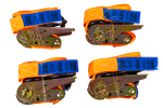 Sada čtyř oranžových přepravních pásů UNITRAILER 4m/25mm/0,68t s napínačem v kufru