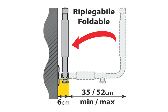 Nástěnné konzole pro střešní boxy LAMPA TYPE 1 boční podpěra 35-52 cm