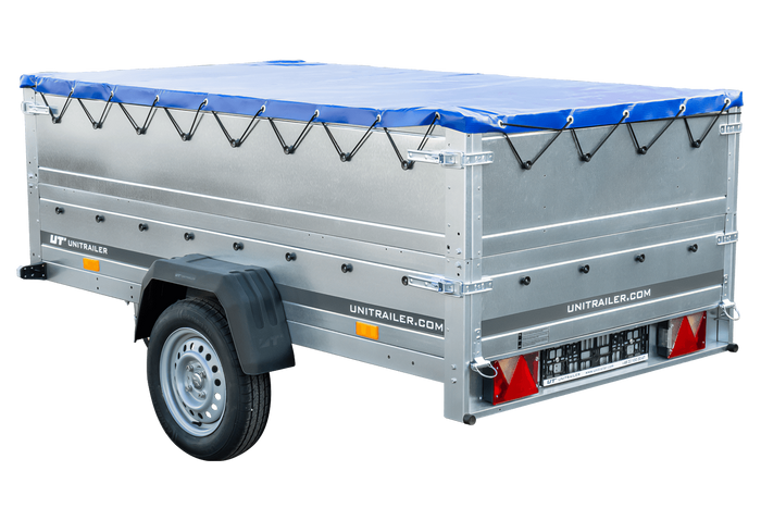 Přívěs Garden Trailer 230 KIPP s BIS bočnicemi a modrou plachtou