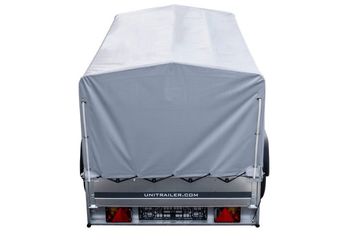 Jednonápravový přívěs 230x125 UNITRAILER GARDEN 230 KIPP s rámem H-800 a šedou plachtou