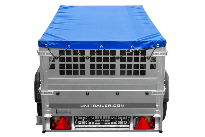 Přívěs Garden Trailer 200 KIPP s síťovanými bočnicemi a mordou plachtou