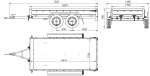 Přívěs Garden Trailer 264/2 KIPP s rámem H-1100 a šedou plachtou