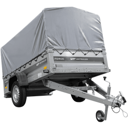 Jednonápravový přívěs 230x125 UNITRAILER FORCE 230 KIPP s rámem H-800 a šedou plachtou