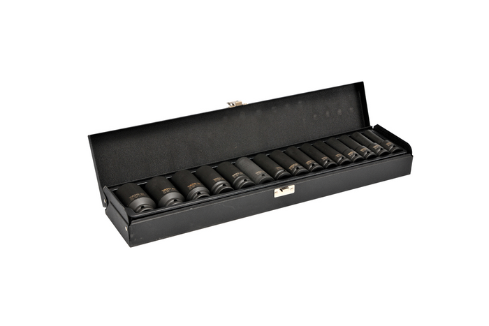 Dlouhé rázové nástrčné klíče YATO YT-1055 1/2" 15 ks.