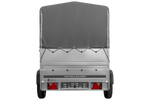Přívěs za auto 200x125 UNITRAILER GARDEN 201 KIPP s bočnicemi BIS, rámem H-800 a šedým krytem