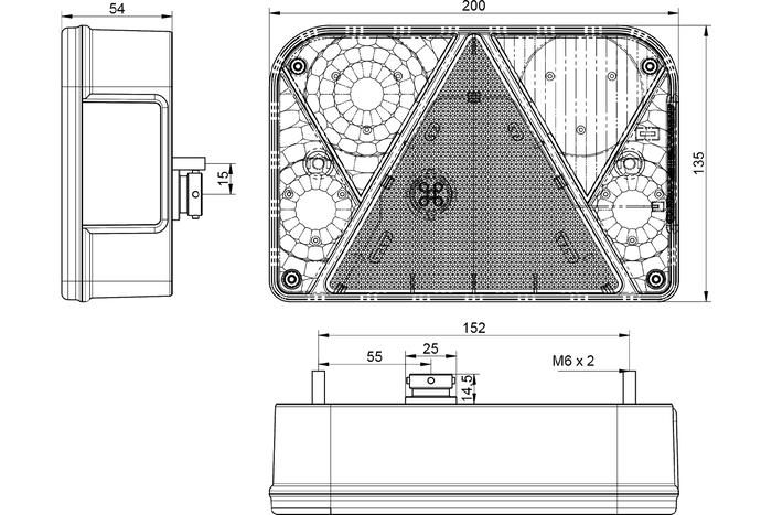DOBPLAST DPT35 zadní svítilna, 6 funkcí, levá