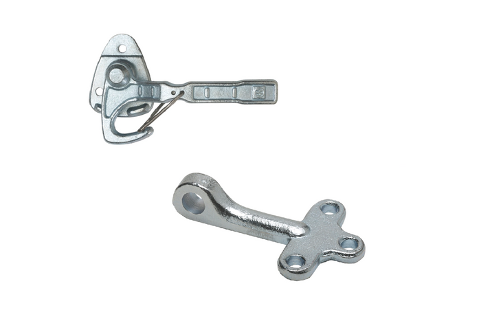 Levé boční tažné zařízení s upevňovacím prvkem WINTERHOFF WV 10-L + WVG 10-A, kompletní uzavření strany přívěsu