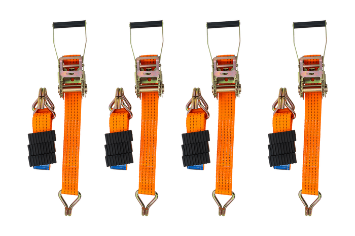 Sada čtyř tříbodových přepravních pásů s napínačem pro přívěs UNITRAILER 3m/50mm/4t oranžová