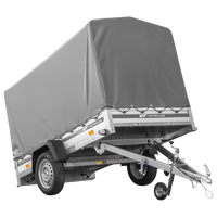 Přívěs za auto s hliníkovými bočnicemi 230x125 Unitrailer Garden 230 KIPP ALU s rámem H1100 a šedým krytem
