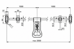 Zámek dveří STEELPRESS ZD-03 pro kontejnerový přívěs, zamykací závora, 2500 mm