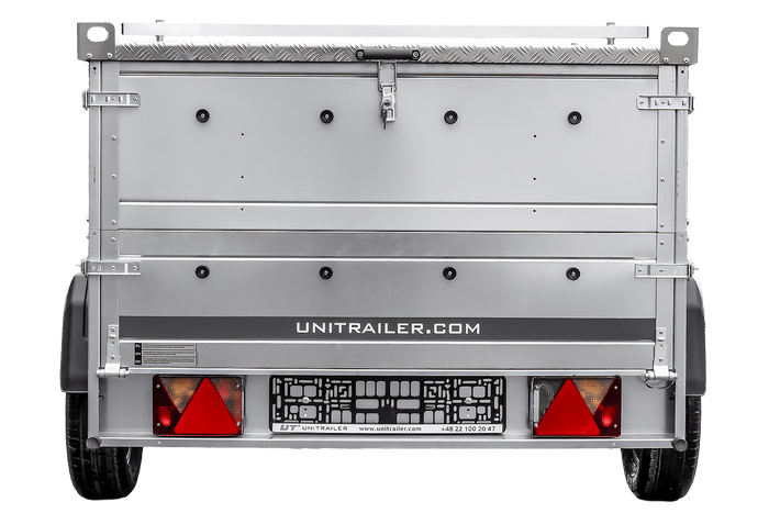 Jednonápravový přívěs na pružinách 230x125 UNITRAILER GARDEN 230/R KIPP s bočnicemi BIS a hliníkovou plachtou
