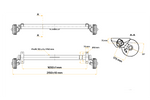 Brzděná náprava AL-KO EURO pro přívěs/nosič automobilů 1800 kg 1650 mm 2150 mm 5x112