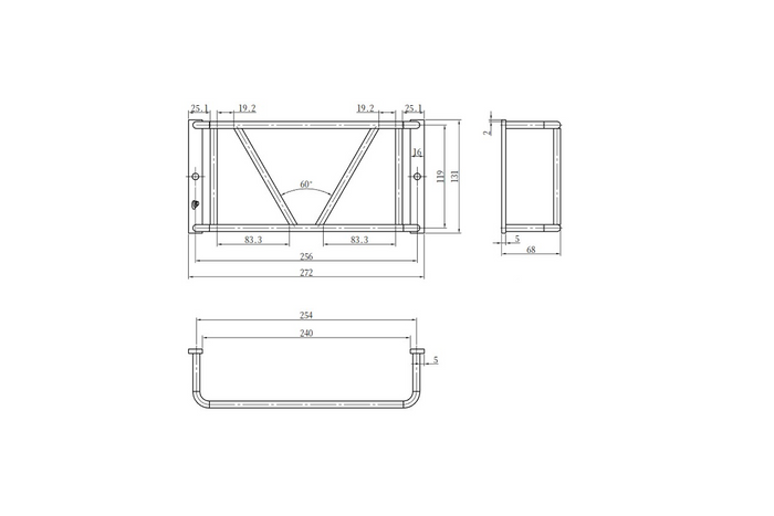 Ochranná mřížka zadního světla UNITRAILER, černý kryt zadního světla 260x125x70mm
